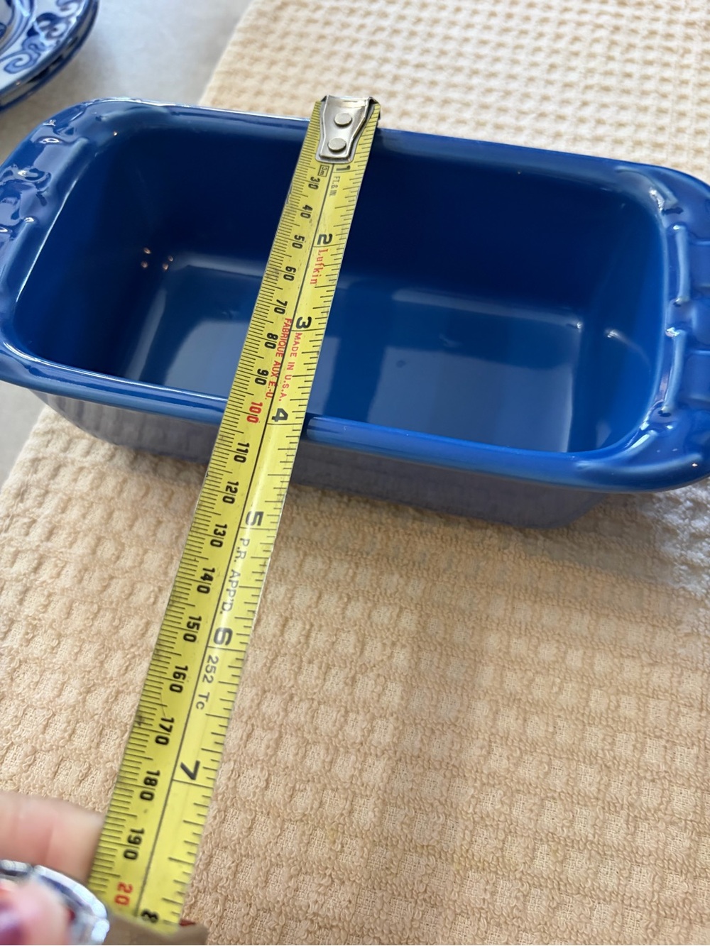 Longaberger Blue Ceramic Loaf Pans Set of 2 - Picture 4 of 7